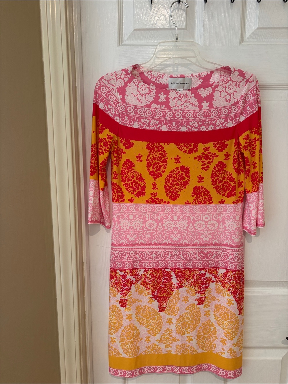Donna Morgan Pink & Yellow Floral Block Shift Dress